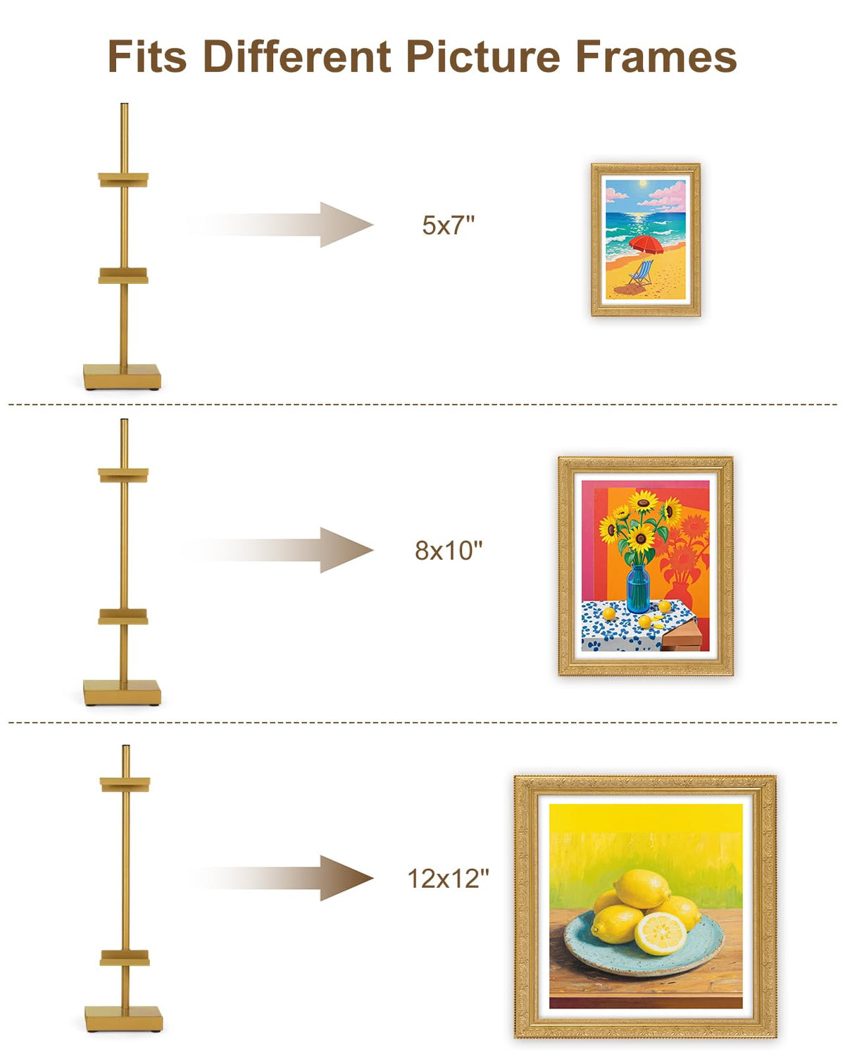 Victawks easel fits most standard frames from 1/4 to 1.37 inches thick