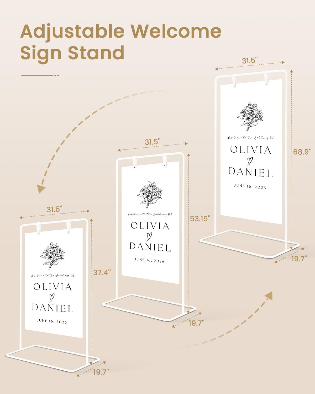 Victawks premium steel construction easel offers durable, long-term use for events.