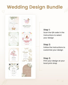 Victawks design bundle enables customizable wedding signage templates.