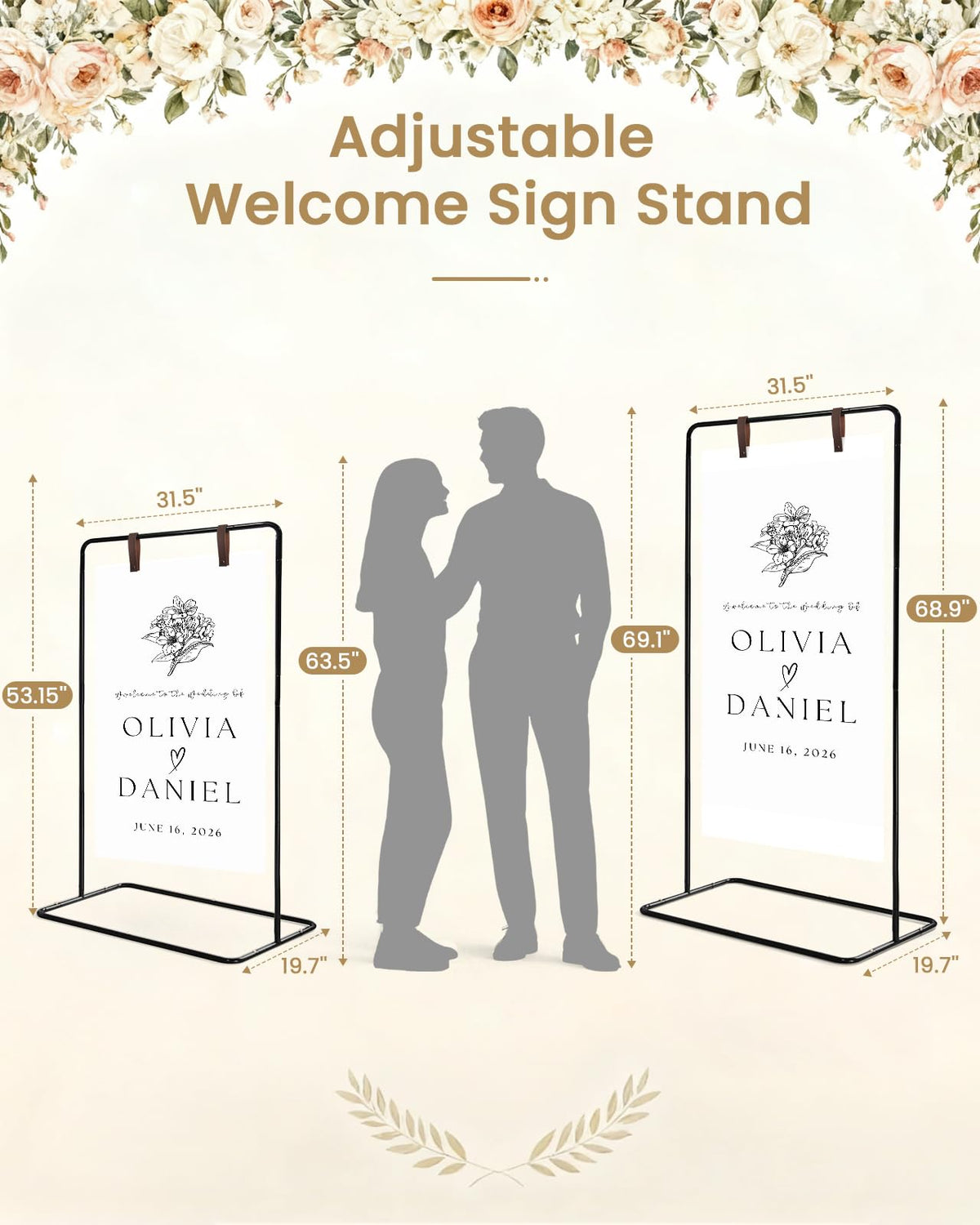 Victawks sign stand with ground stakes stabilizes on grass or sand.