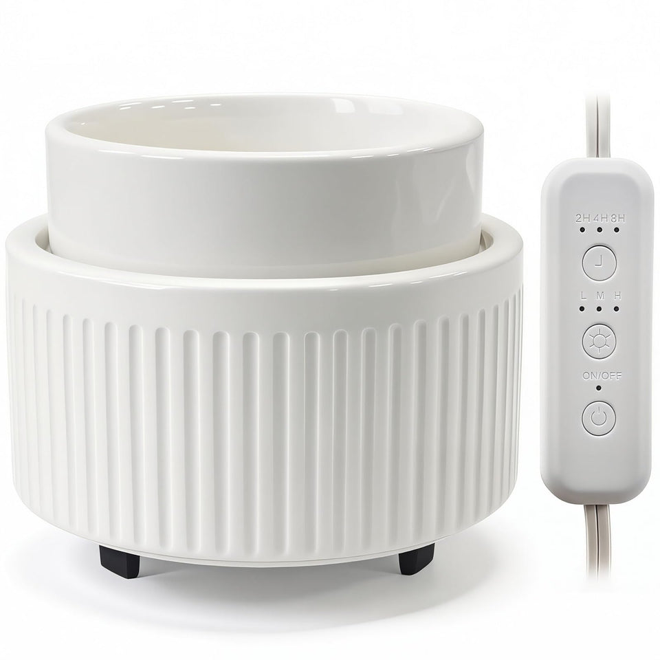 VICTORIA AROMA ceramic wax warmer with removable dish for even melts.