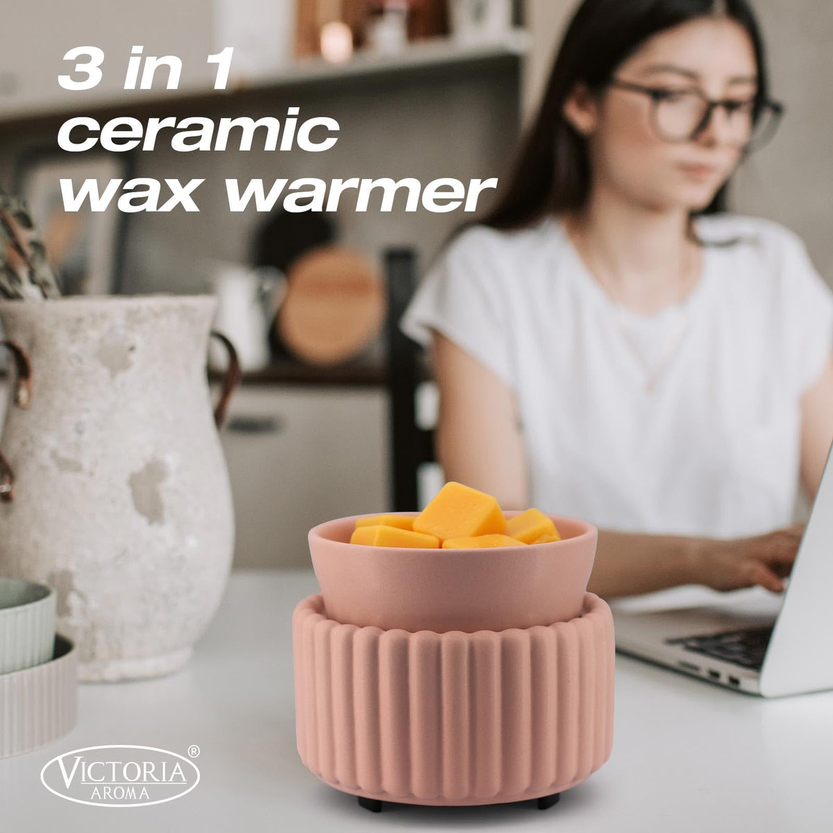 Victoria Aroma gift-ready-candle-warmer adds elegant decor and scent to any room.