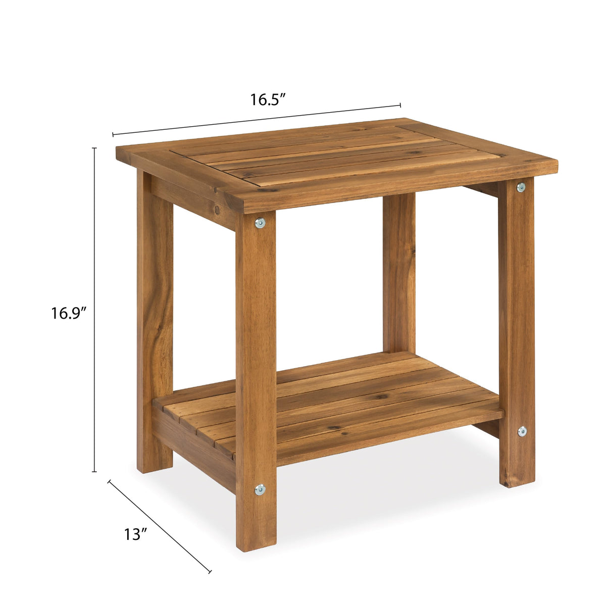 VICTORY RELAX solid acacia side table eco-friendly materials close-up, durable and sustainable