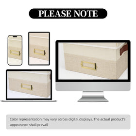 Durable heavyweight paperboard construction under premium linen.