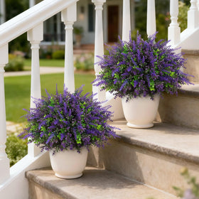 VIERENA artificial eucalyptus topiary close-up shows lifelike leaves and durable construction
