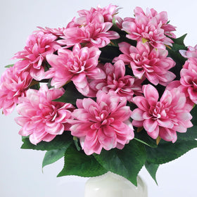 VIERENA realistic faux dahlias mimic live blooms from afar.