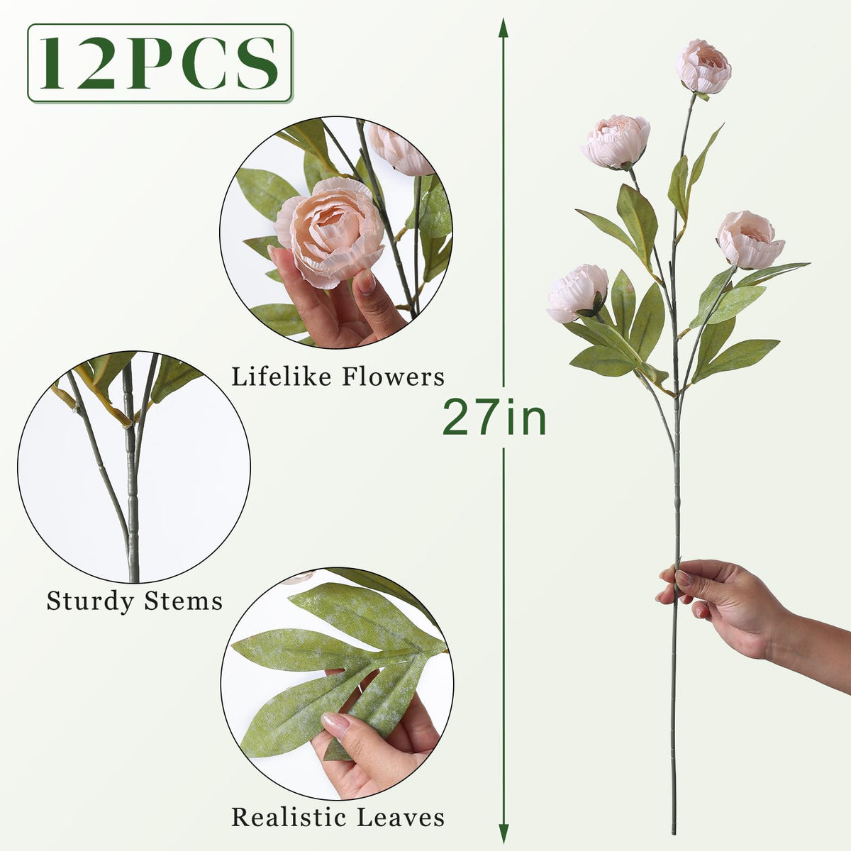 VIERENA 27-inch stem supports easy DIY bride bouquet creation