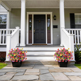 VIERENA entryway front door decor with two topiary pots