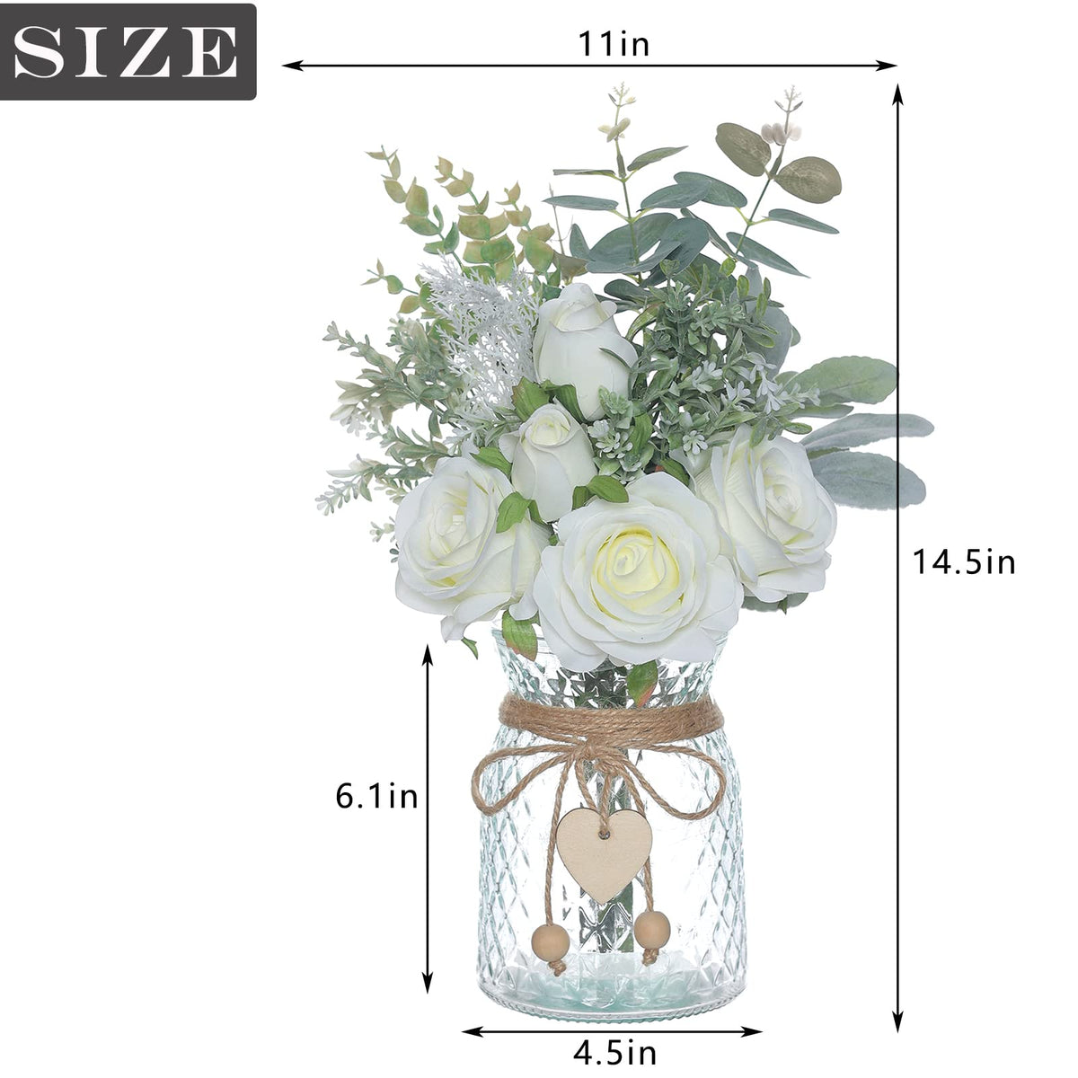 VIERENA faux flowers with vase: versatile centerpiece for living spaces