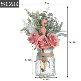 VIERENA dusty pink Faux Flowers with Vase for a soft, romantic vibe