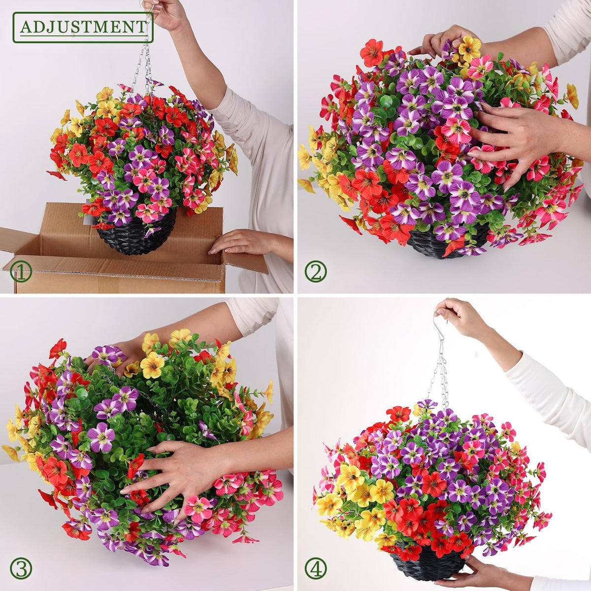 VIERENA fully extended 18x22 inch hanging basket dimensions