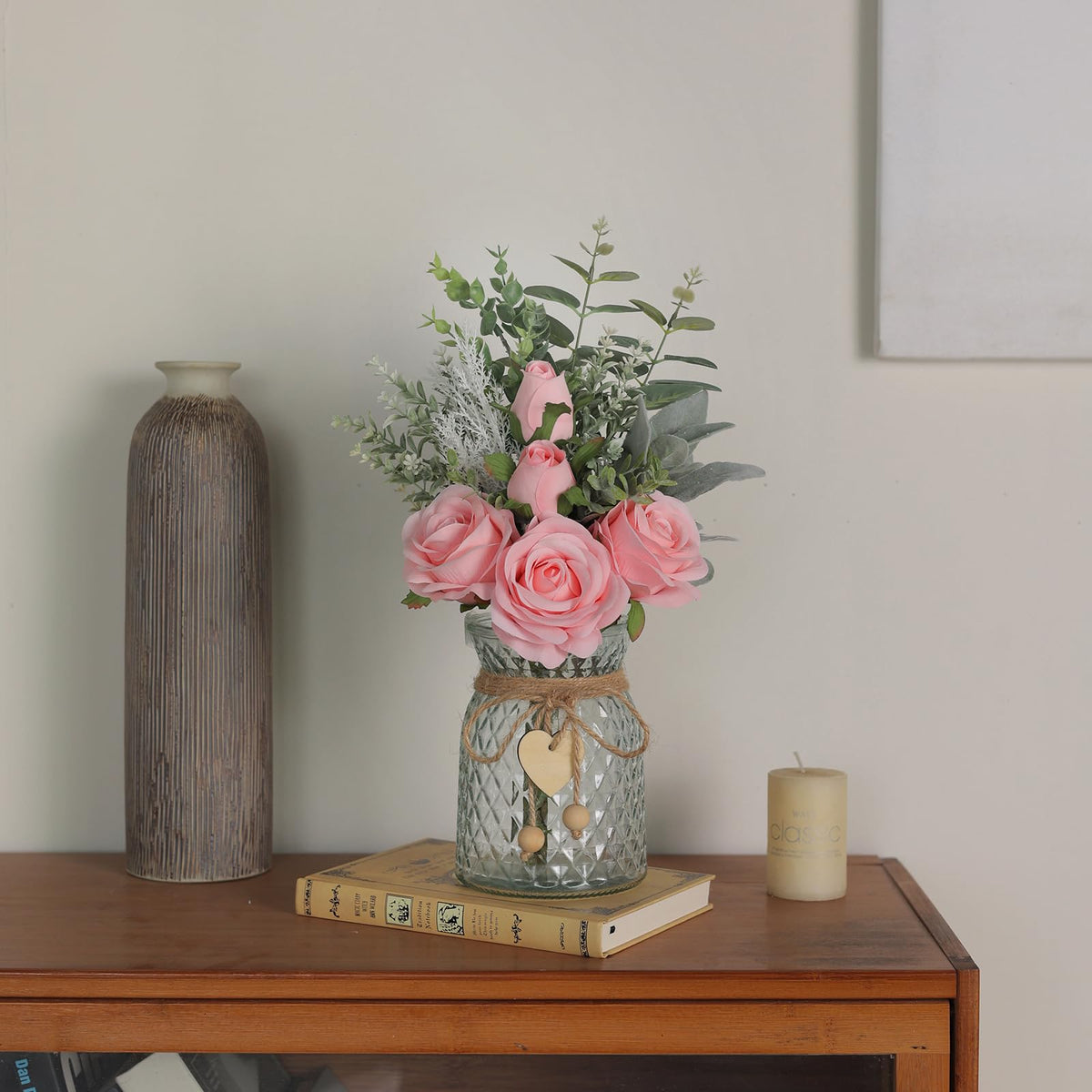 VIERENA gift-ready faux flower vase pink for special occasions