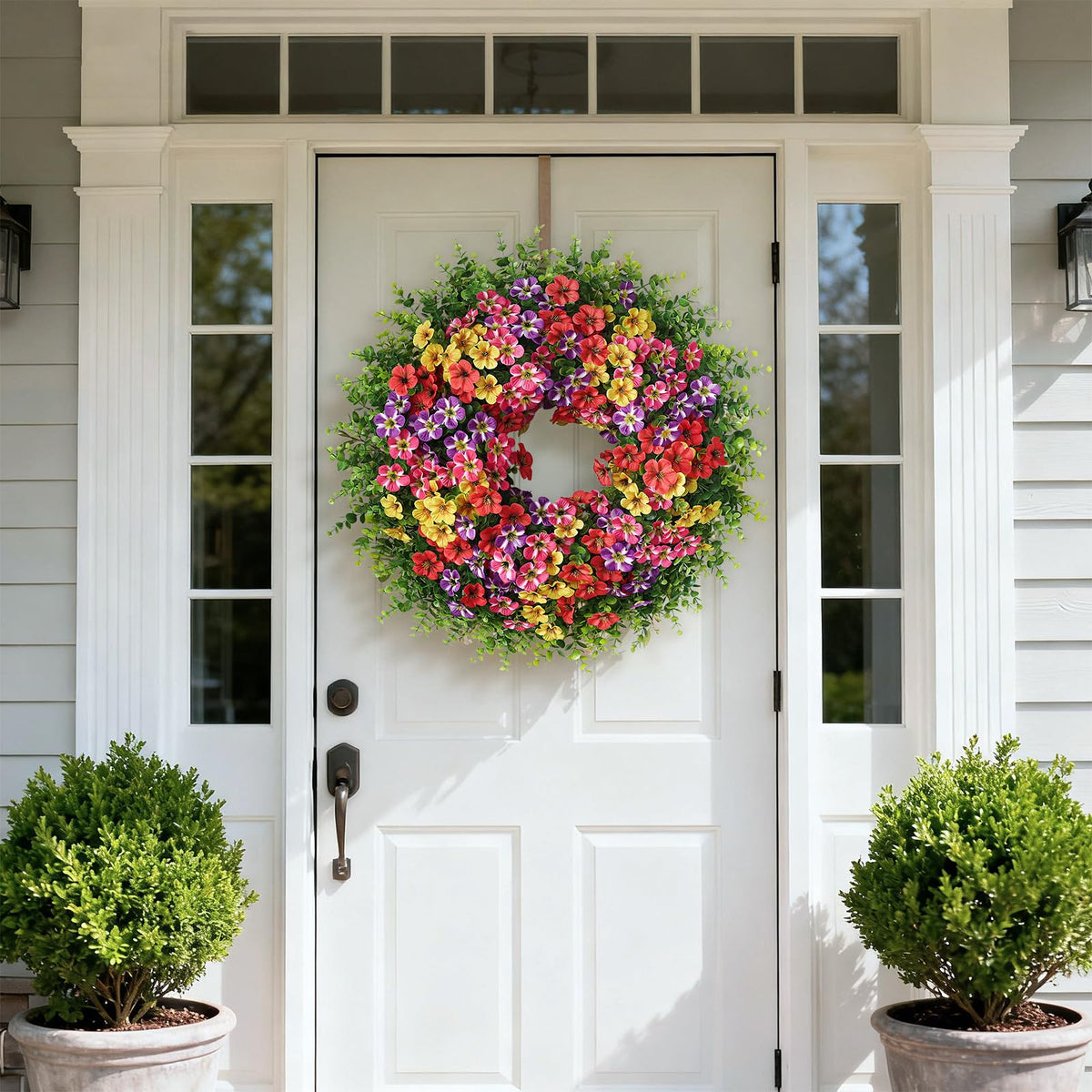 VIERENA large 26inch diameter wreath creates a bold entrance focal point.