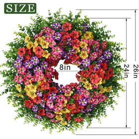 VIERENA mixed-color wreath ideal for farmhouse style and cozy indoor or porch scenes.