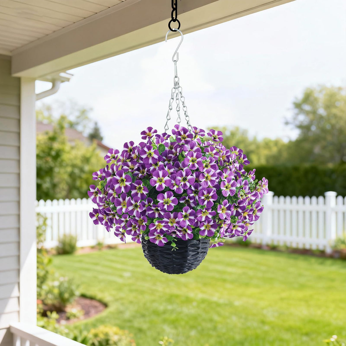 VIERENA morning-glory basket purple porch decor; year-round charm for entryways.