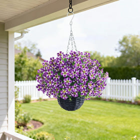 VIERENA morning-glory basket purple porch decor; year-round charm for entryways.