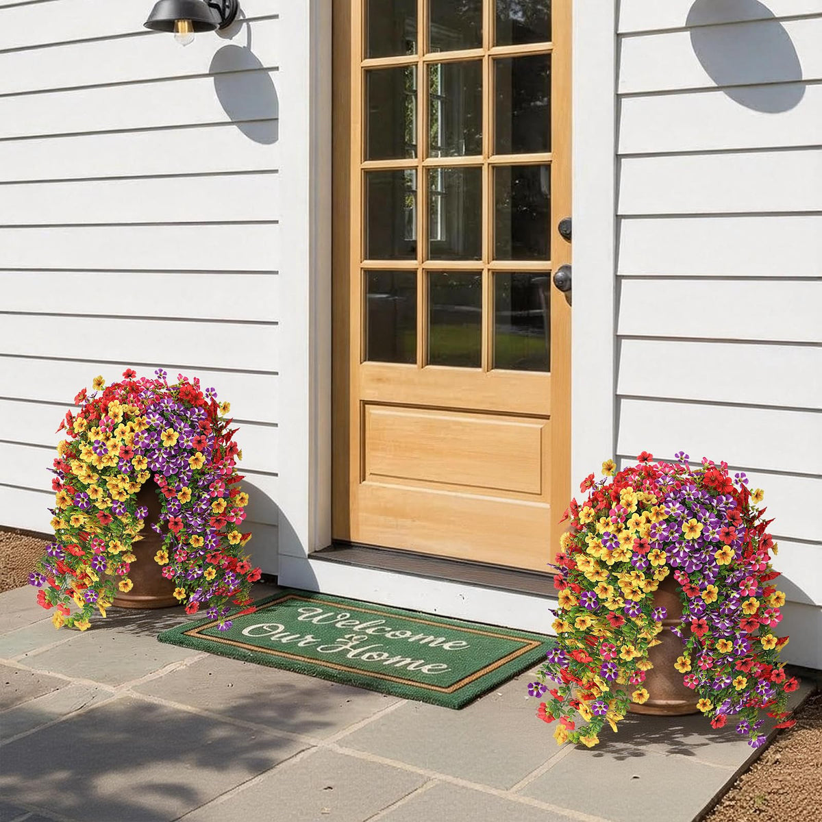 Vierena Morning Glory red bundle hanging decor for lively garden accents.