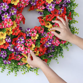 VIERENA weather-ready wreath designed for outdoor use in sun or rain.