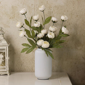 Vierena cream peony arrangement in a vase adds timeless home decor.