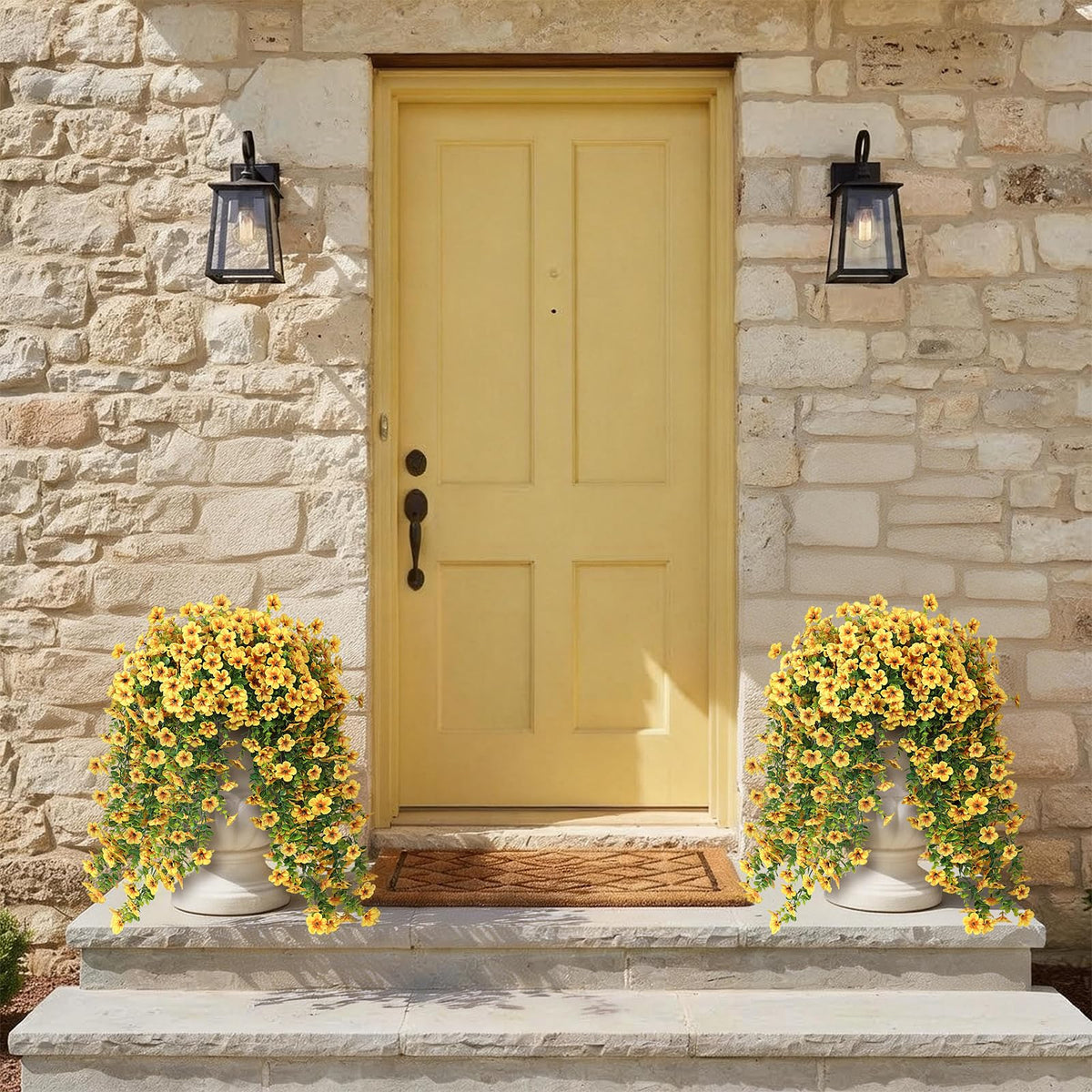 VIERENA yellow morning-glory bouquet brightens entryways year-round