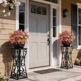 VIERENA silk flower topiary display highlighting realistic leaves