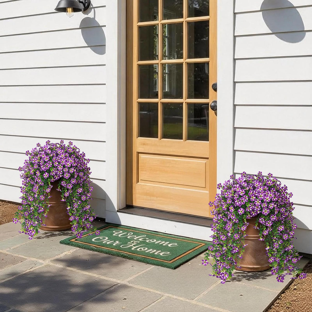 VIERENA silk morning glory close-up reveals lifelike blooms for yard decor