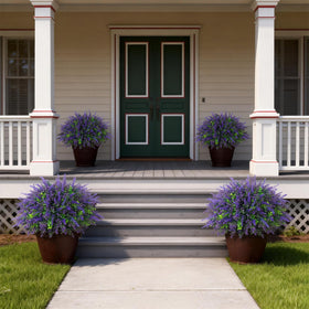 VIERENA topiary two-sets 17in tall and wide in black pots ready to display