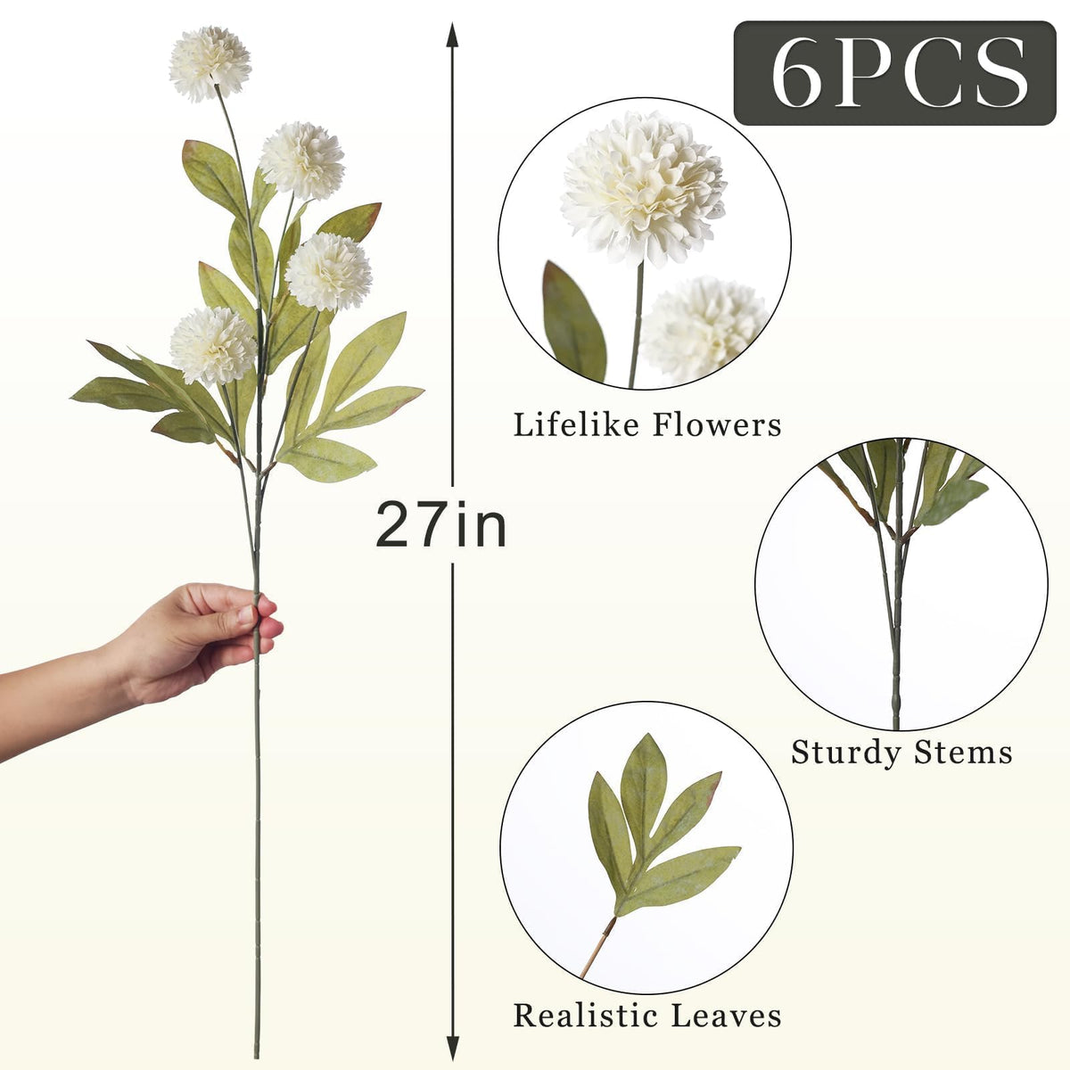VIERENA wedding decor cream mums for elegant centerpieces