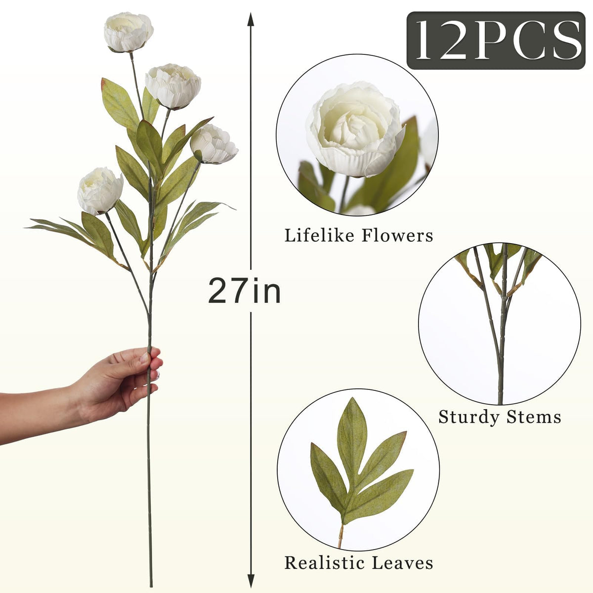 Vierena wedding decor peony branch provides elegant centerpiece options.