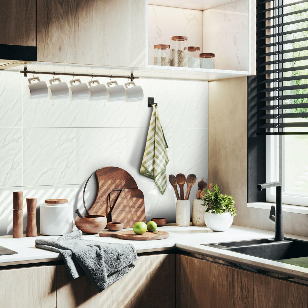 Vieshful peel and stick tile for kitchen, quick refresh