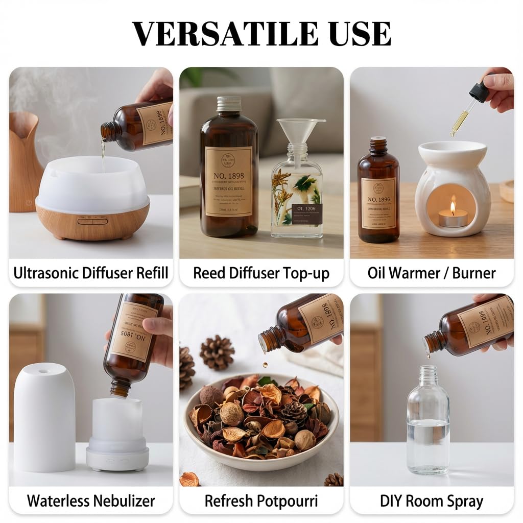 Vietora Eud diffuser oil 8.5oz bottle provides versatile use in rooms and offices