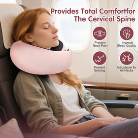 Vietora Eud travel neck pillow with eye mask holder for dark, restful travel.
