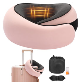 Vietora Eud travel neck pillow in-flight setup showing memory foam neck support.