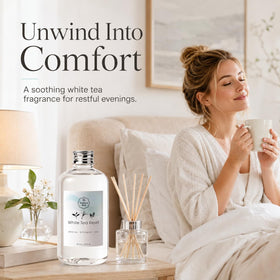 Vietora Eud White Tea Diffuser Oil used in a reed diffuser for continuous aroma.