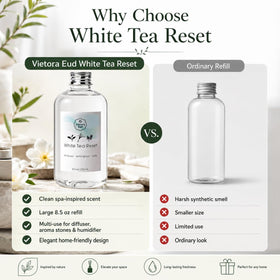 Room diffuser setup with Vietora Eud White Tea Diffuser Oil in a calm space.