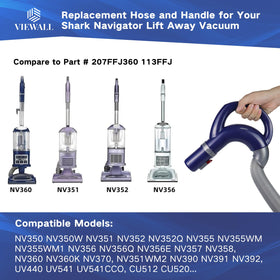 VIEWALL hose handle assembly close-up shows easy attachment and secure fit.