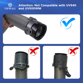 VIEWALL stretch hose in use; blue model demonstrates full extension and flexible reach.