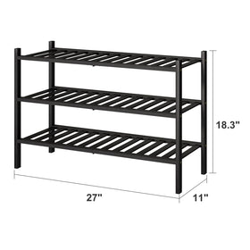 Viewcare bamboo rack doubles as bookshelf or plant stand in living spaces.