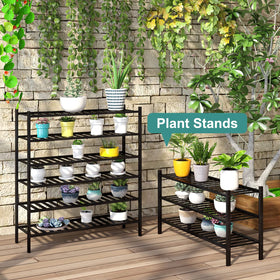 Viewcare bamboo shoe rack in entryway ready for daily footwear organization