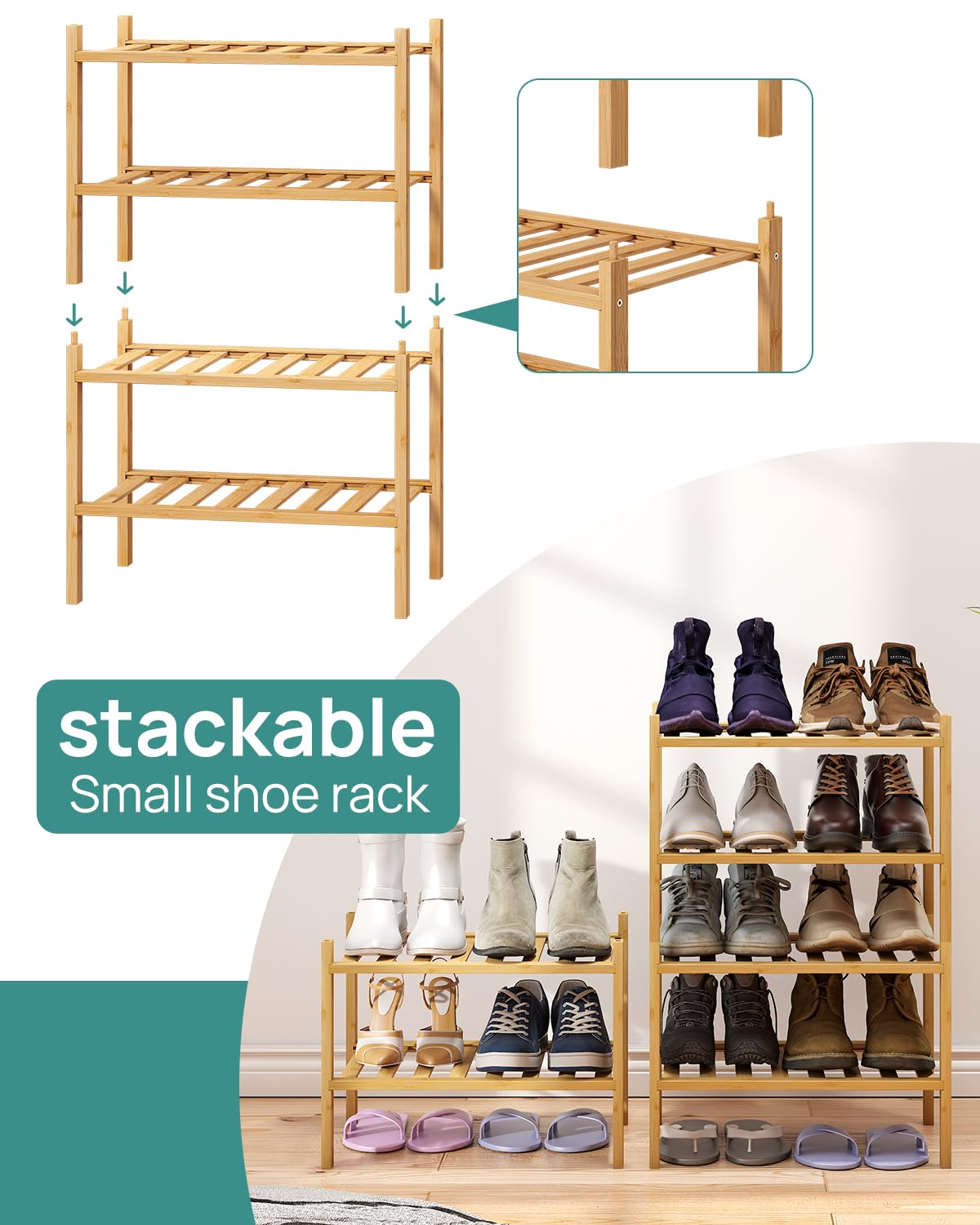 Viewcare removable 4-to-2 tier configuration adapts to boot sizes