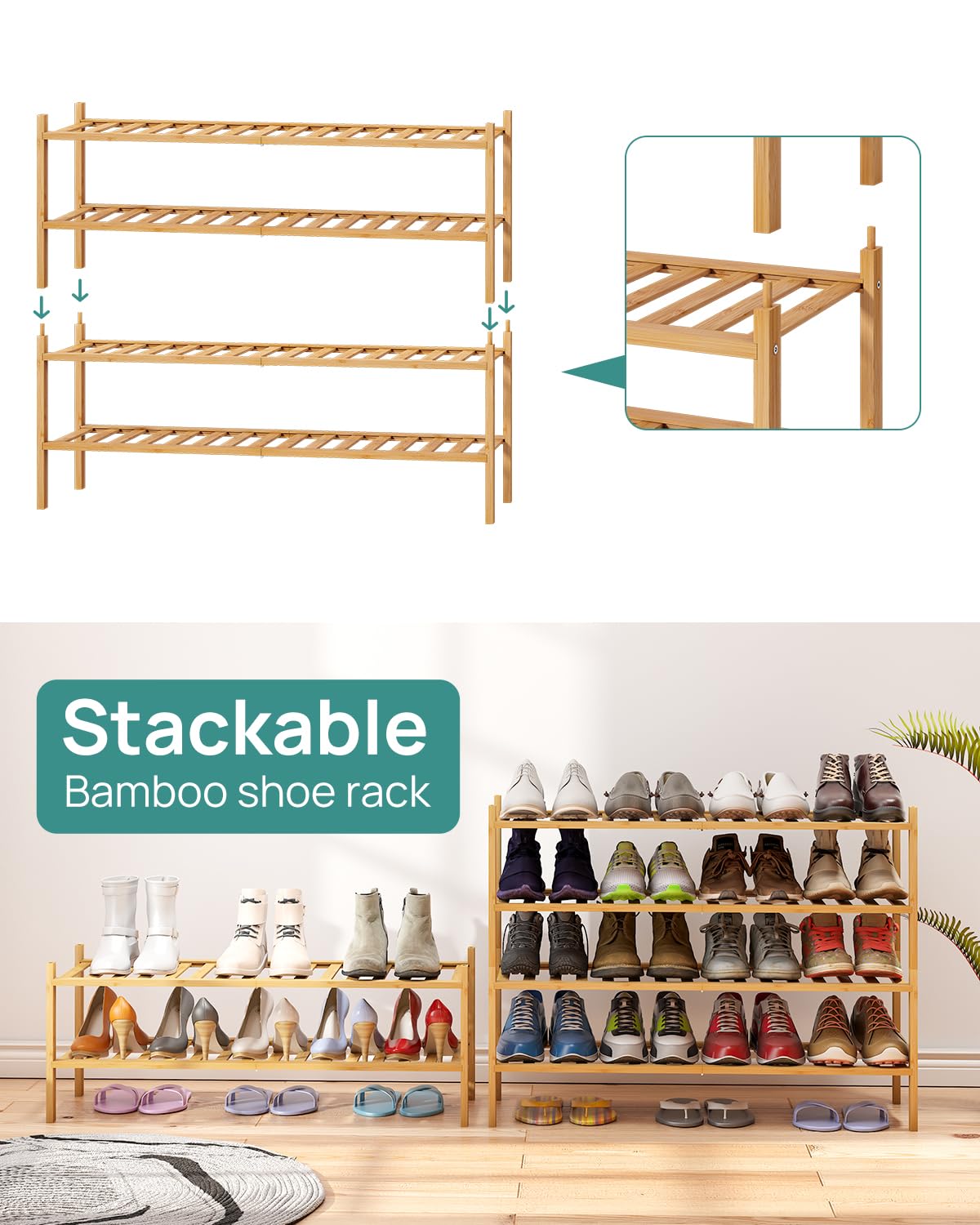 ViewCare shoe rack used as bookshelf in living room.
