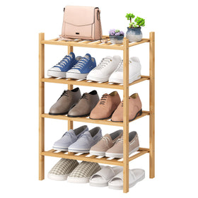 Viewcare small 4-tier shoe rack in entryway for organized footwear