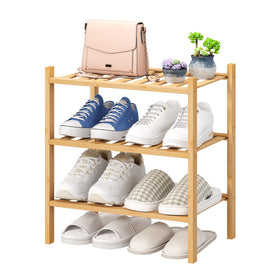 Viewcare small shoe rack with bamboo 3-tier design ideal for entryways.
