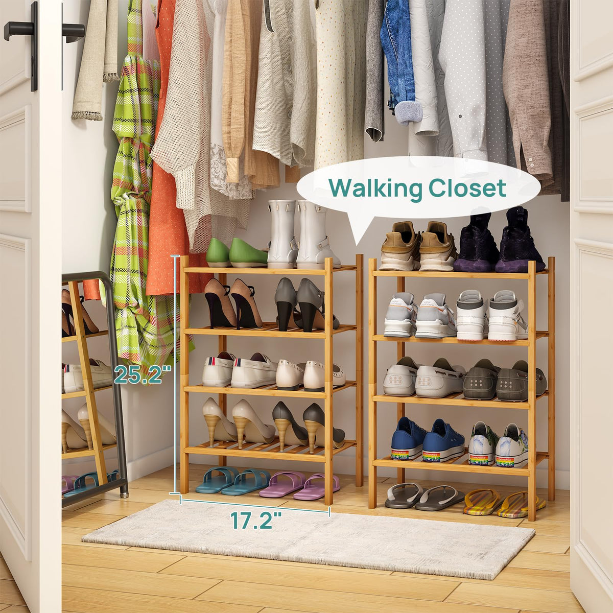 Viewcare stackable shoe rack expands storage as needed