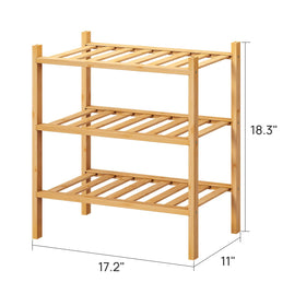 Viewcare versatile bamboo rack fits shoes, books, or small plants.