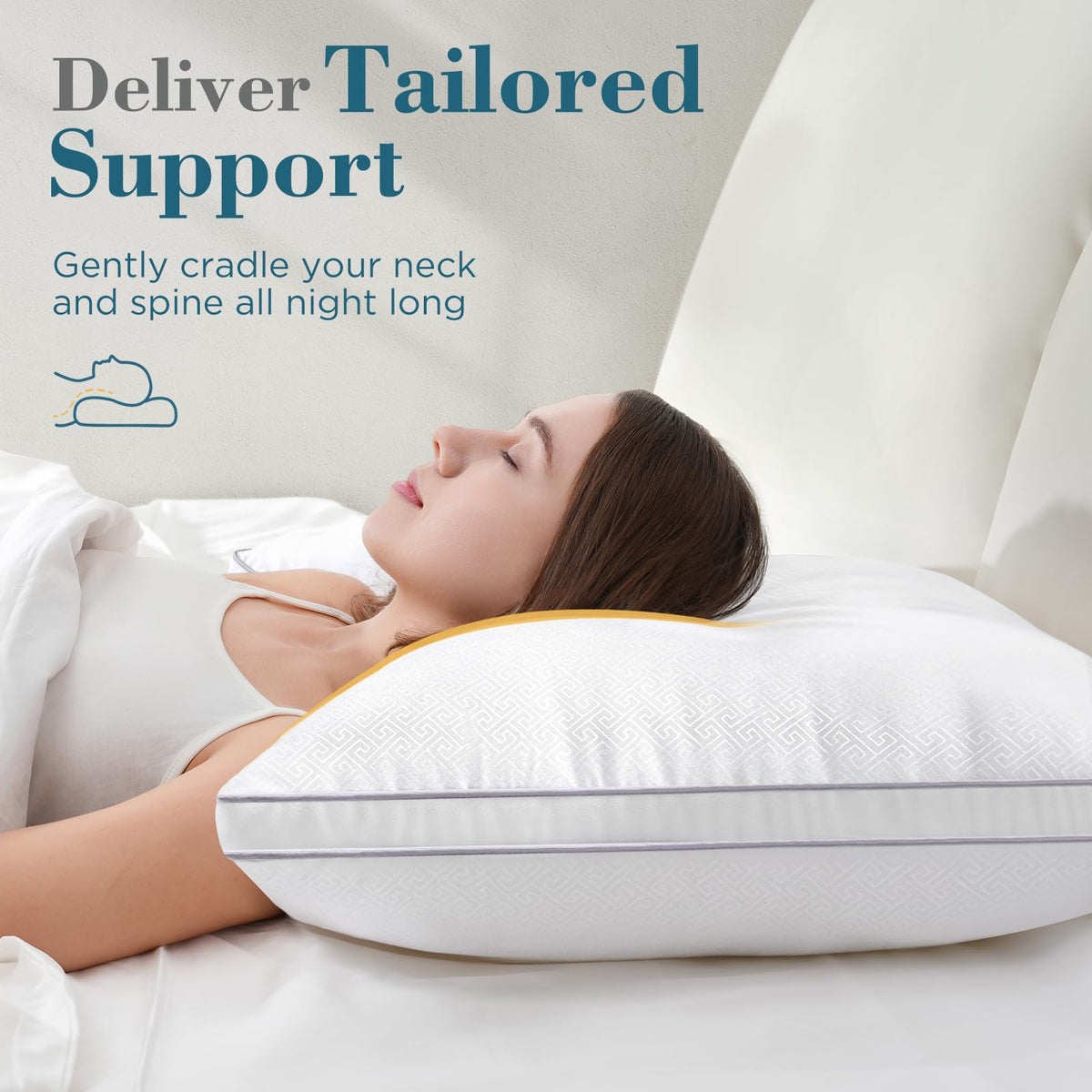 Viewstar bed pillows side sleeping support demonstrates neck and head cradling