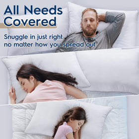 Viewstar king-size pillows 2-pack—compact packaging becomes full loft after unpacking