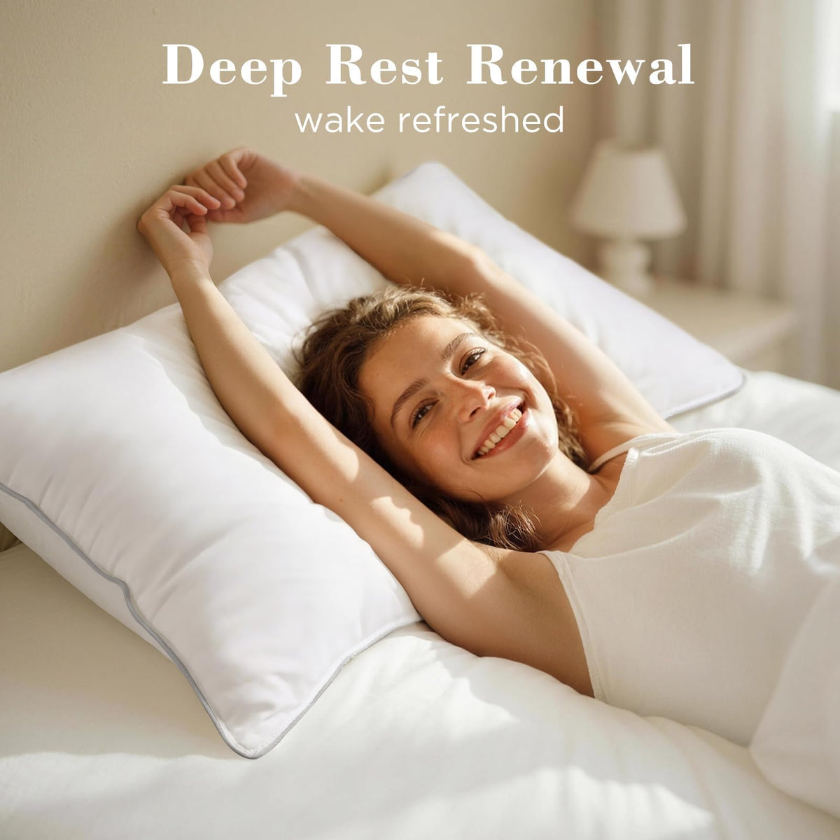 Viewstar queen pillow cover close-up shows breathable, skin-friendly fabric.