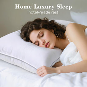 Viewstar queen pillow 2-pack dual stitching close-up highlighting durability.