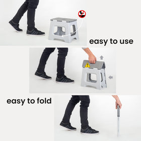Vigar folding stool with handle, portable for moving between rooms
